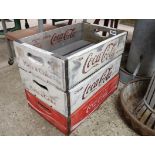 3 wooden Coca-Cola drinks crates