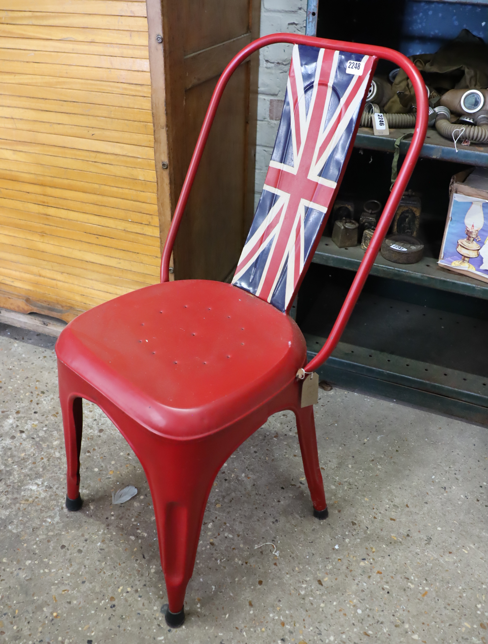 Modern industrial Union Jack chair