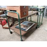 Industrial 2 tier metal laboratory trolley