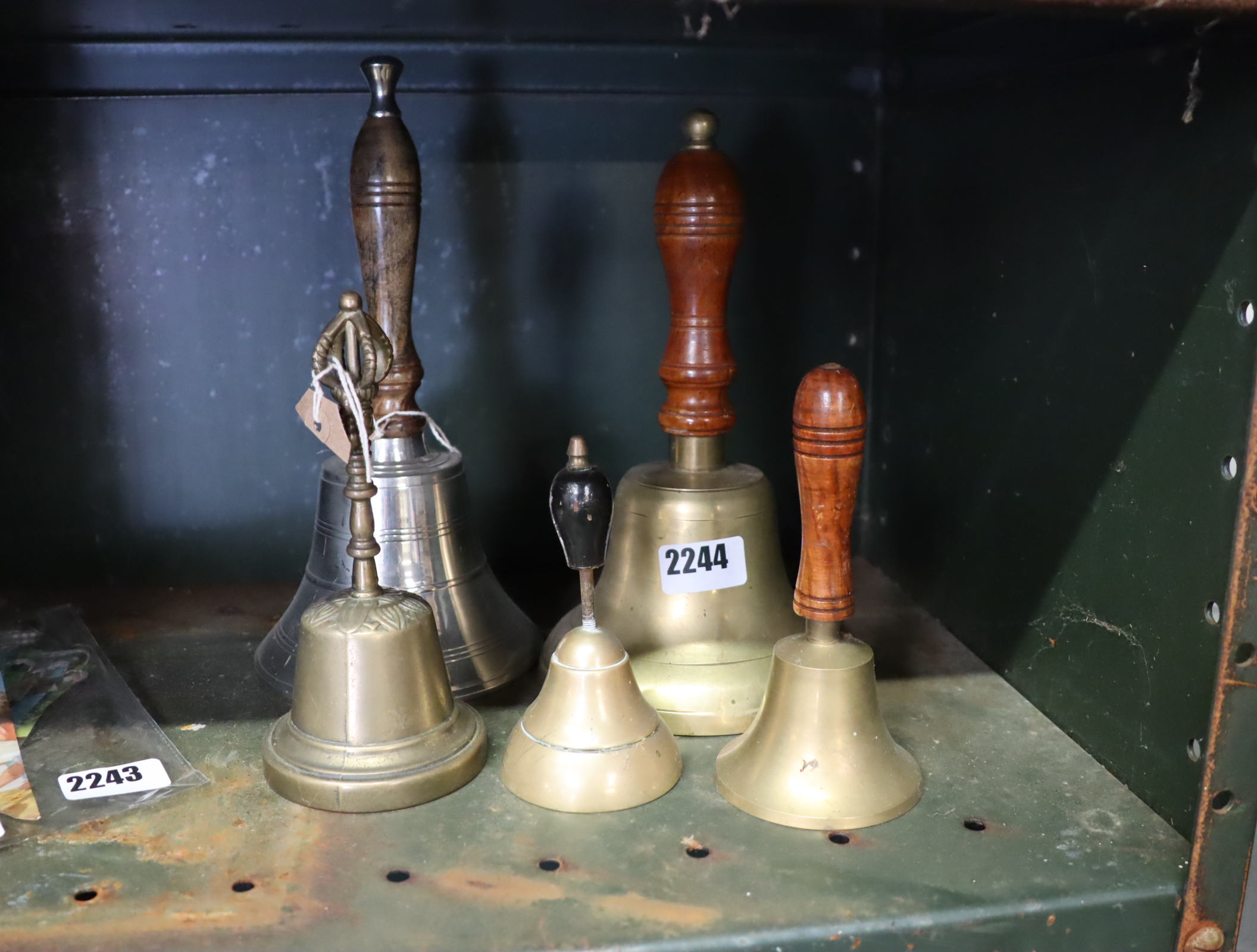 5 various metal bells