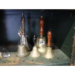 5 various metal bells