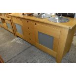 (2026,50) Pair of oak 2 door sideboards with drawers