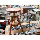 Modern ash adjustable stool with similar grey painted stool