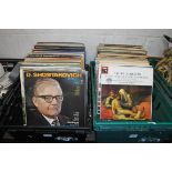 2 crates of various records incl. Beethoven, Jasper Carrot, Clive Dunn, etc.