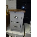 (2077) Grey 2 drawer bedside unit