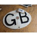 Reproduction oval GB plaque