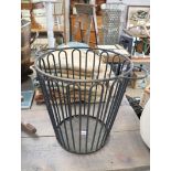 Wrought metal waste paper basket
