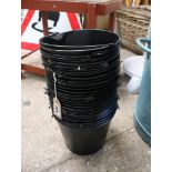 Approx. 30 modern black metal flower arranging buckets