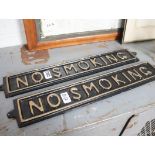 2 reproduction cast iron 'No smoking' signs