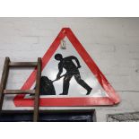 Road sign; 'Men at work'