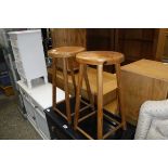 (2031) Pair of pine stools