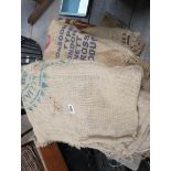 Collection of various printed hessian sacks