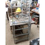 2 various sized wide galvanized ladders