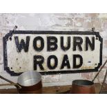 Cast iron road sign; 'WOBURN ROAD'