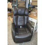 Brown leatherette electric assistant rocking armchair