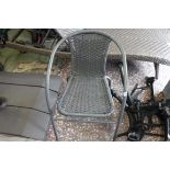 Grey metal mesh garden chair