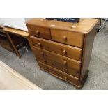 Pine chest of 2 over 4 drawers