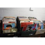 3 crates of records incl. Elvis, Rod Stuart, Paul Young, Jim Reeves, etc.