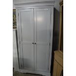 (43) Grey 2 door wardrobe