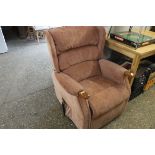 Pink electric reclining armchair