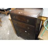 Dark oak chest of 4 drawers