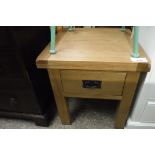 (50) Oak single drawer side table