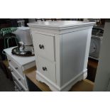 (9) Modern white 2 drawer bedside unit