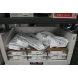 Box containing 15 Kirkland plain white custom fit shirts