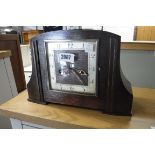 Art deco style wooden cased mantle clock