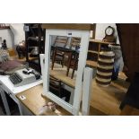 (8) Cream painted oak top swing mirror