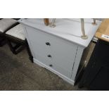 Modern grey 3 drawer chest of drawers