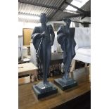 Pair of black Mr & Mrs statues