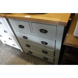 (24) Sage coloured chest of 2 over 3 drawers