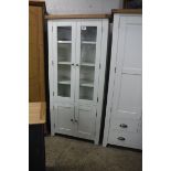 White oak top 2 door glazed display cabinet with storage under