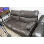 G-Plan brown leatherette 2 seater sofa