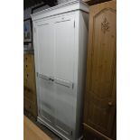 (2) Modern white 2 door wardrobe