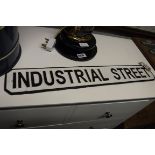 (2123) Cast metal sign, 'Industrial street'