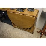 Block beech drop leaf kitchen table with chairs stored within