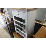 (1) Grey single drawer unit with wine rack storage under