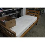 Pine single bed with mattress