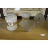 5 vintage glass lamp shades