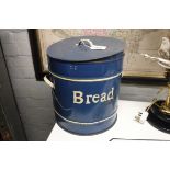 (2188) Metal bread bin and lid