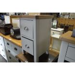 (2405) Grey oak top 2 drawer bedside unit