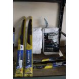 4 Michelin window wipers with 2 packs of white serviettes towels