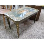 Decoratively patterned coffee table