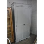 (2118) (43) Grey 2 door wardrobe