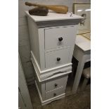 (2101) (9) 2 Modern white 2 drawer bedside units