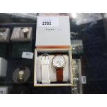 Boxed Timex iQ+ watch with spare white strap