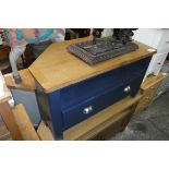 (18) Dark blue entertainment unit with single drawer