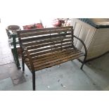 Aluminium framed wooden garden bench